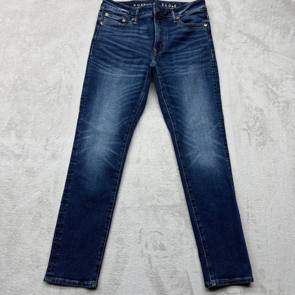 American Eagle Mens Slim Jeans 30x30 Dark Blue Airflex+ Stretch Denim